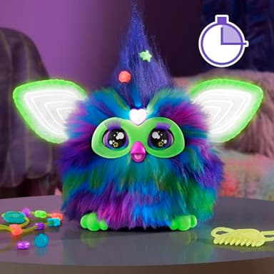 Furby Galaxy Edition, Glow in The Dark, 15 Fashion Accessories, Interactive Plush Toys for 6 Year Old Girls & Boys & Up, Voice Activated Animatronic (Amazon Exclusive) - Image 6