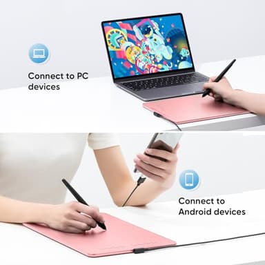Drawing Tablet-XPPen Deco 01 V3 10x6.25 Inch Graphics Tablet Digital Drawing Tablet for Chromebook with 16384 Levels Pressure Battery-Free Stylus and 8 Shortcut Keys (Pink) - Image 4