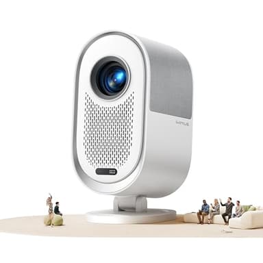 [AI Auto Focus/Dolby Audio] Projector with WiFi6 and 2-Way Bluetooth, 20W Speakers, 1080P Home Theater Movie Proyector, Fully Sealed Projector w/ HDMI ARC, iWIMIUS for Indoor&Outdoor (White, Standard) - Image 1