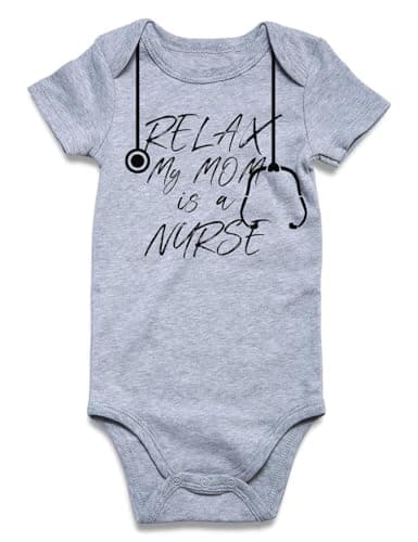 Relax my Mom is a Nurse Bodysuit 0-3 Months Baby Bodysuit Baby Boy Girl Bodysuit Baby Tee Baby Bodysuit Baby Shower Gifts - Image 1