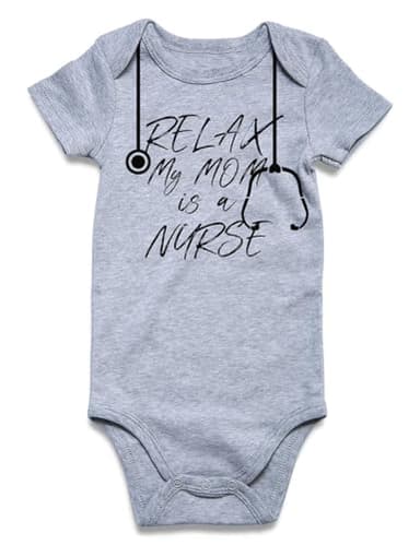 Relax my Mom is a Nurse Bodysuit 0-3 Months Baby Bodysuit Baby Boy Girl Bodysuit Baby Tee Baby Bodysuit Baby Shower Gifts - Image 1