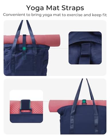 BAGSMART Tote Bag for Women with Zipper, Gym Tote with Compartments, Laptop Work Tote Nurse Dance Yoga Bag for Sport, Travel - Image 5