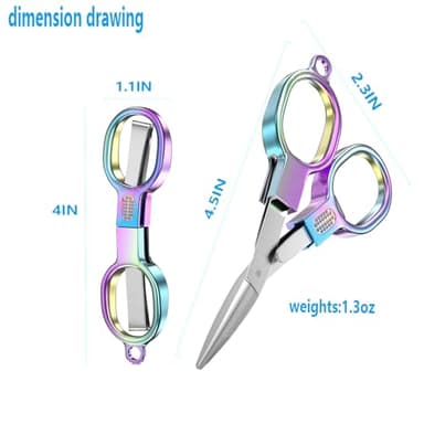 2PCS Folding Scissors, Stainless Steel Safety Portable Mini Travel Small Scissors, Foldable Pocket Badge Scissor, Suitable for Travel, Home, Office, Craft, Sewing, Nurse Accessories - Image 2