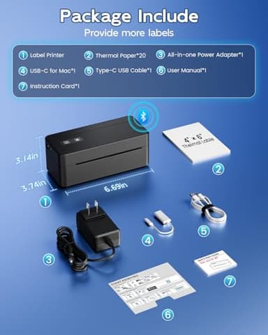 LabelCreate Bluetooth Thermal Shipping Label Printer, 4x6 Thermal Label Printer for Small Business, 2410BT Wireless Label Printers Compatible with iOS Android & PC, Widely Used for Ebay, USPS, Tiktok - Image 9