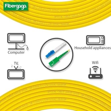 Fibergaga-3M(10ft) OS2 LC/UPC to SC/APC Fiber Patch Cable Single Mode, Simplex, Length Option: 0.5M(1.6ft)-50m(164ft) 9/125µm 2.0mm Diameter Fiber Optic Cords, OS1/OS2 Compatible -5pack - Image 3
