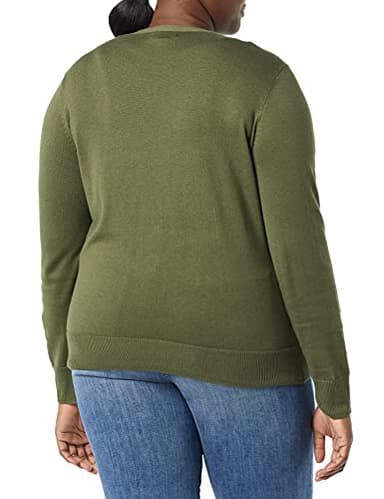 Amazon Essentials Women's Lightweight V-Neck Cardigan Sweater (Available in Plus Size), Olive, Medium - Image 5