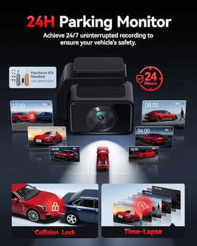 REDTIGER F4 Pro 4K Dash Cam Front and Rear, STARVIS 2 Sensor, 128GB Card Included, Built-in 5.8GHz WiFi6, 2.2inch Touch Screen Dash Camera for Cars, Voice Control, 24H Parking Mode - Image 6