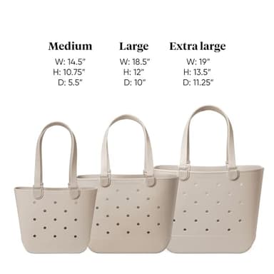 Simple Modern Extra-Large Beach Bag | Waterproof Getaway Rubber Tote with Zipper Pocket for Travel, Pool, Boat, Groceries, Sports | Almond Birch - Image 3