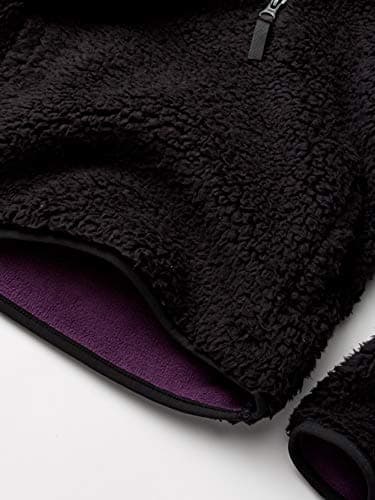 Amazon Essentials Girls' Sherpa Fleece Quarter-Zip Jacket, Black, Large - Image 4