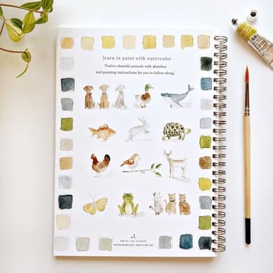 Emily Lex Watercolor Workbook, Easy Nature Scenes for Beginners, Optional 12 Colors Watercolor Set, Perfect for Kids, Adults, and Teens, Art Supplies for Creative Exploration (Garden) - Image 7