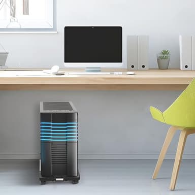 Liitrton Mobile CPU Stand Adjustable Computer Tower Stand with 4 Caster Wheels Fits Most PC (Black) - Image 6