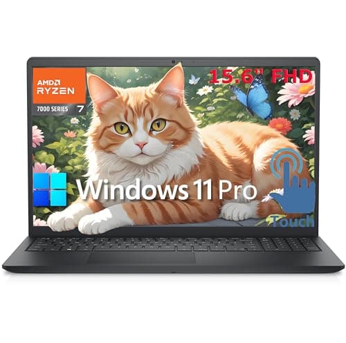 Dell Inspiron 15 Laptop, 15.6" Touchscreen FHD Computer, 8-Core AMD Ryzen 7 7730U (Beat Ultra 5 125U), 32GB DDR4 RAM, 1TB PCIe SSD, WiFi, Bluetooth, Webcam, HDMI, Windows 11 Pro, Type C to RJ45 Cable - Image 1
