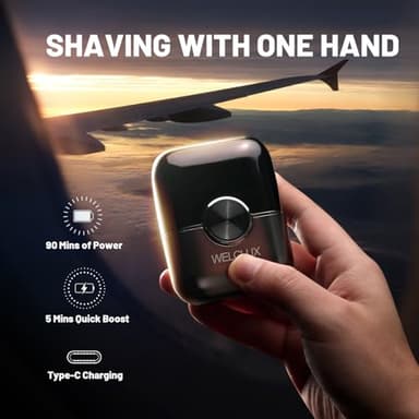 Electric Foil Shavers for Men: Upgraded Mini Electric Razor with 4 Floating Blades & Big LED Display - Foil Shaver for Men with 2 Gears Adjustable - Face Shaver with IPX7 Waterproof Wet/Dry,USB Type C - Image 6