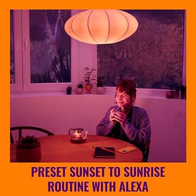 WiZ LED Smart Light Bulbs, Sunset to Sunrise Automation + Motion Detection + Control with Voice or App, Full Color A19 60W 800LM E26 Indoor, Matter Compatible - 3 Pack - Image 3