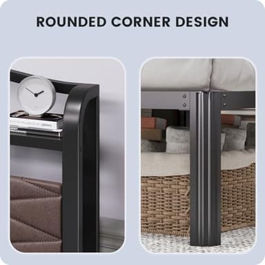 HAVONIZD Full Bed Frame - Storage Headboard with Charging Station & Galaxy Aurora Projector, 14 Inch Sturdy Metal Platform Bed Frame No Box Spring Needed, Easy Assembly, No Noise, Brown - Image 6