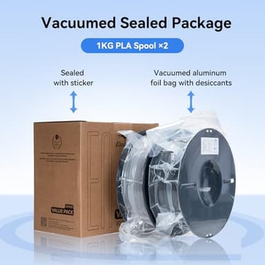 Creality 2kg Black & White PLA 1.75mm Filament Bundle for 3D Printing with No-Tangling Strong Bonding and Overhang Performance, Accuracy +/- 0.02mm - Image 6