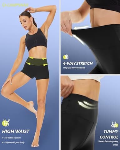 CAMPSNAIL Workout Biker Shorts Women - 3"/5"/8" High Waisted Tummy Control Spandex Booty Volleyball Shorts for Yoga Dance - Image 3