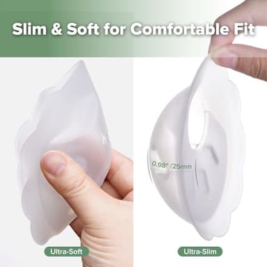 haakaa Petal Soft Silicone Milk Collector丨Discreet Leak-Protection Breast Milk Saver, Reusable Breast Shells Milk Collection Cup for Breastfeeding with Cleaning Brush- 2PCS - Image 3