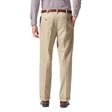 Dockers Men's Relaxed Fit Comfort Pants-Pleated, British Khaki, 40W x 32L - Image 3