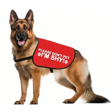 JXGZSO Please Don’t Pet I'm Shy Dog Jacket Vest Anxious Dogs Walking Slogan Warning Vest (Please -Im Shy L) - Image 1