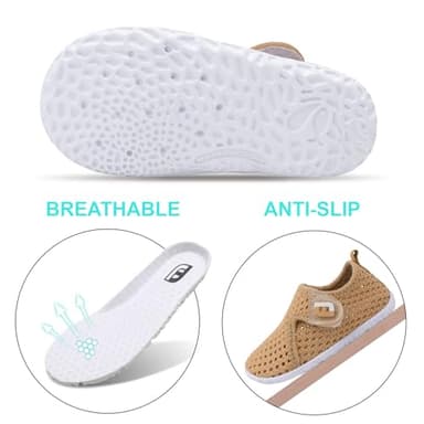 Baby Boys Girls Barefoot Swim Water Shoes Walking Sneakers for Beach Sandals Swim Pool Mesh Brown 18-24 Months Infant - Image 4