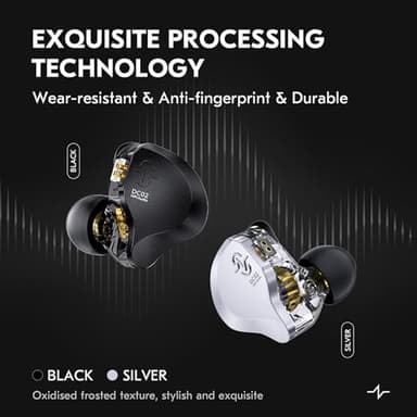 CCZ Solo Silver In Ear Monitor Wired IEM Headphone, DC02 Dual Magnetic Circuit DD HIFI Earphones, Professional Hifi Earphone, Stereo Sound Earbuds, With MIC - Image 4