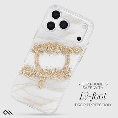 Case-Mate iPhone 17 Pro Max Case [Compatible with MagSafe] - Stylish Marble Phone Case with 12ft Drop Protection - Premium Magnetic Cover for iPhone 17 Pro Max - Karat Granite - Image 3