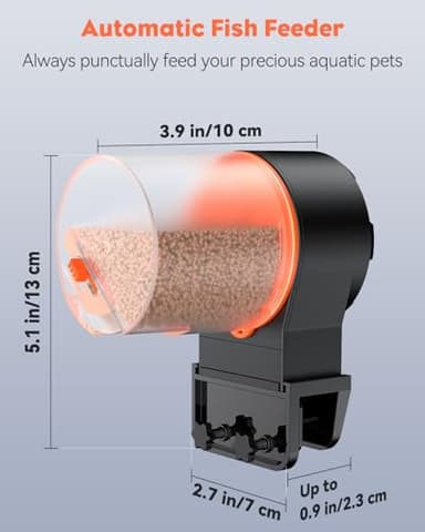 Pawfly Automatic Fish Feeder for Aquarium - Auto Vacation Timer Fish Food Dispenser for Pellets, Flakes & Strips, 100/200 ml Adjustable, Battery Operated (Battery Not Included) - Image 6