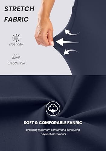 28"/30"/32"/34" Inseam Women's Bootcut Yoga Pants Long Bootleg High-Waisted Flare Pants with Pockets GRK002-navy34-3XL - Image 5