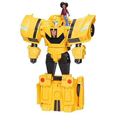Transformers Toys EarthSpark Spin Changer Bumblebee 8-Inch Action Figure with Mo Malto 2-Inch Figure, Robot Toys for Ages 6 and Up - Image 1