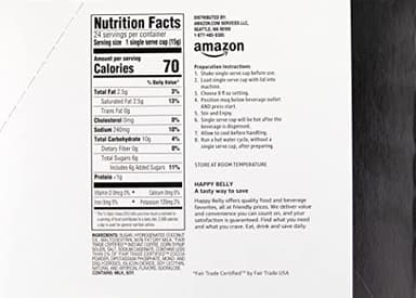 Amazon Brand - Happy Belly Cappuccino Coffee Pods Compatible With K Cup Brewers, Light Roast, Caramel Flavored, 24 Count, 12.72 ounce (Pack of 1) - Image 8