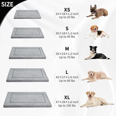 WESTERN HOME Dog Bed for Crate, High Resilience Foam Dog Crate Mat Kennel Pad with Soft Wavy Plush Comfortable Anti-Slip Washable Pet Bed for Large Medium Small Dogs & Cats - Image 5