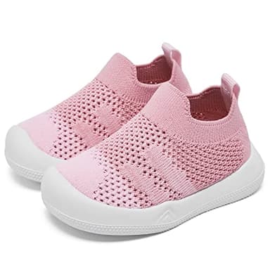 Baby Shoes Girls Boys Baby Sock Shoes with Non Slip Soft Rubber Sole Infant First Walking Sneaker Toddler Slipper Lightweight 18-24 Months Gradient Pink - Image 3