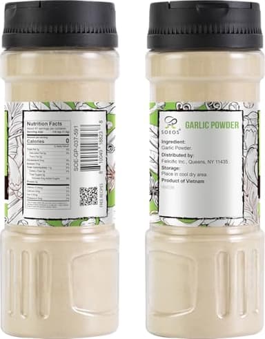 Soeos Garlic Powder, 105g (3.7oz), Garlic Powder Seasoning, Additive Free, Non-GMO, Garlic Seasoning for Flavor Vegetables, Grilled Meats, Salads, Dressings and More - Image 2