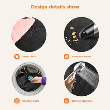 Shodu Waterproof Dog Car Seat Cover, Black with Orange Trim, Universal Size Back Seat Protector with Mesh Window, Storage Pocket, Side Flaps for Car, Truck, SUV - Image 6