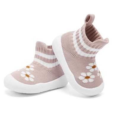 Engtoy Baby Shoes & Socks - Non-Slip Breathable Slippers with Soft Rubber Sole - Baby Boys & Girls Slip On Sneakers - Pink Flower - Image 5