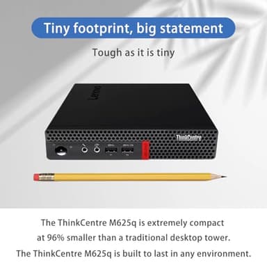 Lenovo ThinkCentre M625q Tiny Business MFF Desktop, Dual Core A4 9120C, 16GB RAM, 256GB SSD, DP, Type-C, Support 2-Monitor 4K, RJ-45, Wi-Fi, Windows 11 Pro, Black, for Home Office & Corporate - Image 4