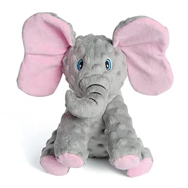 DODODOLA Dog Toys Puppy Toys Cute Squeaky Elephant Dog Toy with Crinkle Paper Stuffed Plush Animal to Keep Them Busy for Small Medium Large Dogs - Image 1