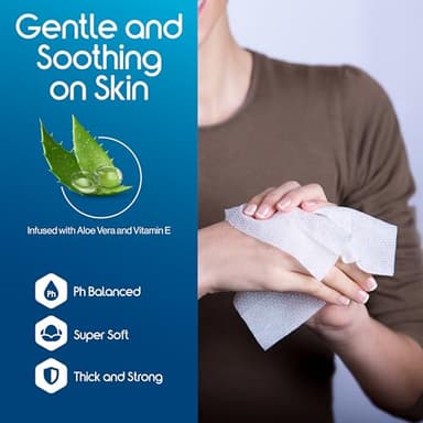 Inspire Adult Wet Wipes, Wash Cloths | Adult Wipes for Incontinence & Cleansing for Elderly, 8"x12" Count 12 packs of 50 - Image 3