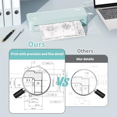 JADENS Portable Printers Wireless for Travel, Thermal Inkless Printer, Support 8.5" X 11" Thermal Paper(Green) - Image 4