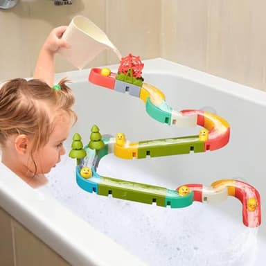 SOCBTNSO 38 PCS Duck Slide Toys, Bath Toys for Kids Ages 4-8, DIY Building Kit for Ages 5-7, Bathtub Time Birthday Gifts for Toddler 3 + Year Old - Image 7