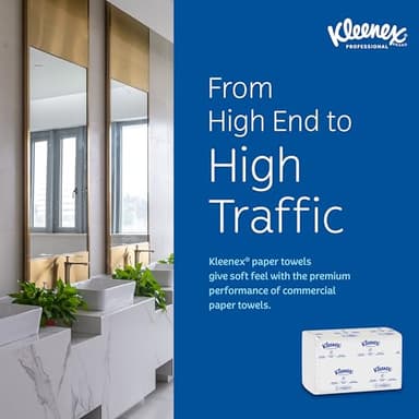 Kleenex Professional Universal Multifold Paper Towels, Bulk (01890), Absorbency Pockets, 9.2" x 9.4" Towel, White (150 Sheets/Pack, 16 Packs/Case, 2,400 Sheet Total) - Image 9