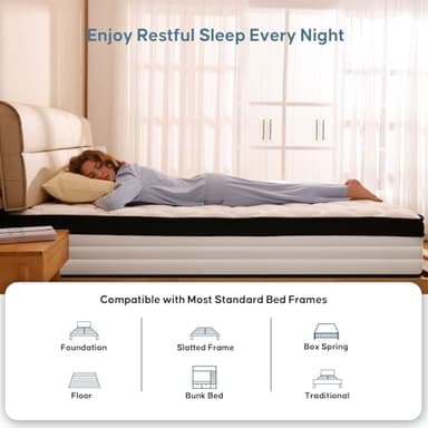 SeVietra King Size Mattress, 12 Inch Hybrid Mattress King in a Box with Individually Pocket Springs, Strong Edge Support, Breathable Comfort and Durable, CertiPUR-US - Image 5