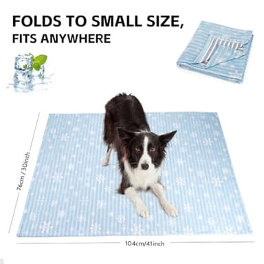 Dog Cooling Blanket Lightweight Self Cooling Blanket Bed Cover for Small Medium Dogs Washable Dog Cat Summer Blanket for Crate&Kennel Sofa Blue M - Image 2
