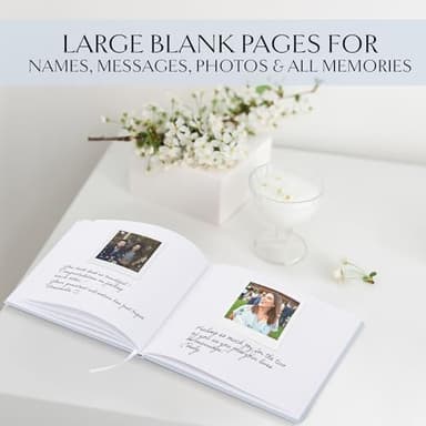 ZICOTO Beautiful Wedding Guest Book for Your Wedding Reception - Simply Elegant Guestbook to Sign in and Add Polaroid Photos - The Perfect Baby Shower Guest Book for The Special Day - Image 2