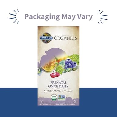 Garden of Life Organics Prenatal Vitamin: Folate for Energy & Healthy Fetal Development, Non-constipating Iron, Vitamin C, B6, B12, D3 – Organic, Non-GMO, Gluten-Free, Vegan, 30 Day Supply - Image 2