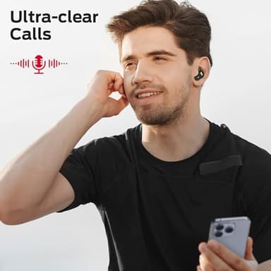 Monster N-Lite 210 Wireless Earbuds, Bluetooth 5.4 in-Ear Stereo Headphones, Built-in Mic for Crystal Clear Call, 32H Playtime, Type-C Charging, Waterproof in-Ear Ear Buds Earphones for Sports, Black - Image 6