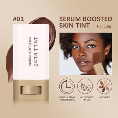 Beauty Balm Serum Boosted Skin Tint – Hydrating Tinted Moisturizer, Lightweight Solid Tinted Foundation Stick for Flawless, Sheer to Medium Coverage, Radiant & Dewy Finish, All-Day Wear (3#, 1) - Image 6