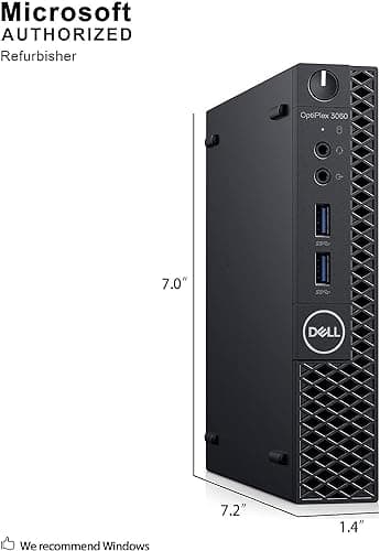 Dell Optiplex 3060 Mini PC Desktop Computers, Intel i5-8500 3.0GHz, 16GB RAM, 256GB SSD, Keyboard and Mouse, USB WiFi, Windows 10 Pro (Renewed) - Image 2