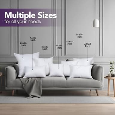 Utopia Bedding Throw Pillows Insert (Pack of 2, White) - 20 x 20 Inches Bed and Couch Pillows - Indoor Decorative Pillow - Image 2